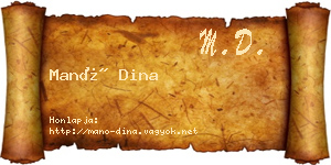 Manó Dina névjegykártya